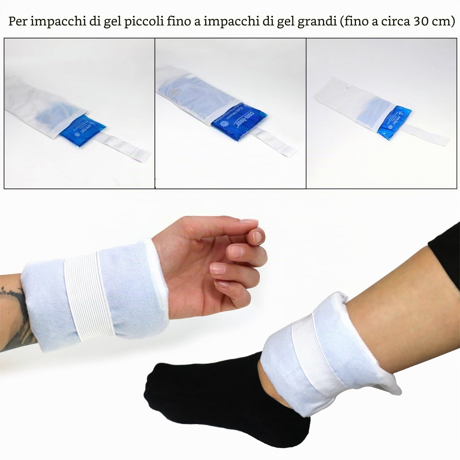 com-four® 3x Rivestimento in Pile Premium per Compresse Multiuso - Rivestimento per Impacchi Freddi e Caldi - Copertura Protettiva Riutilizzabile