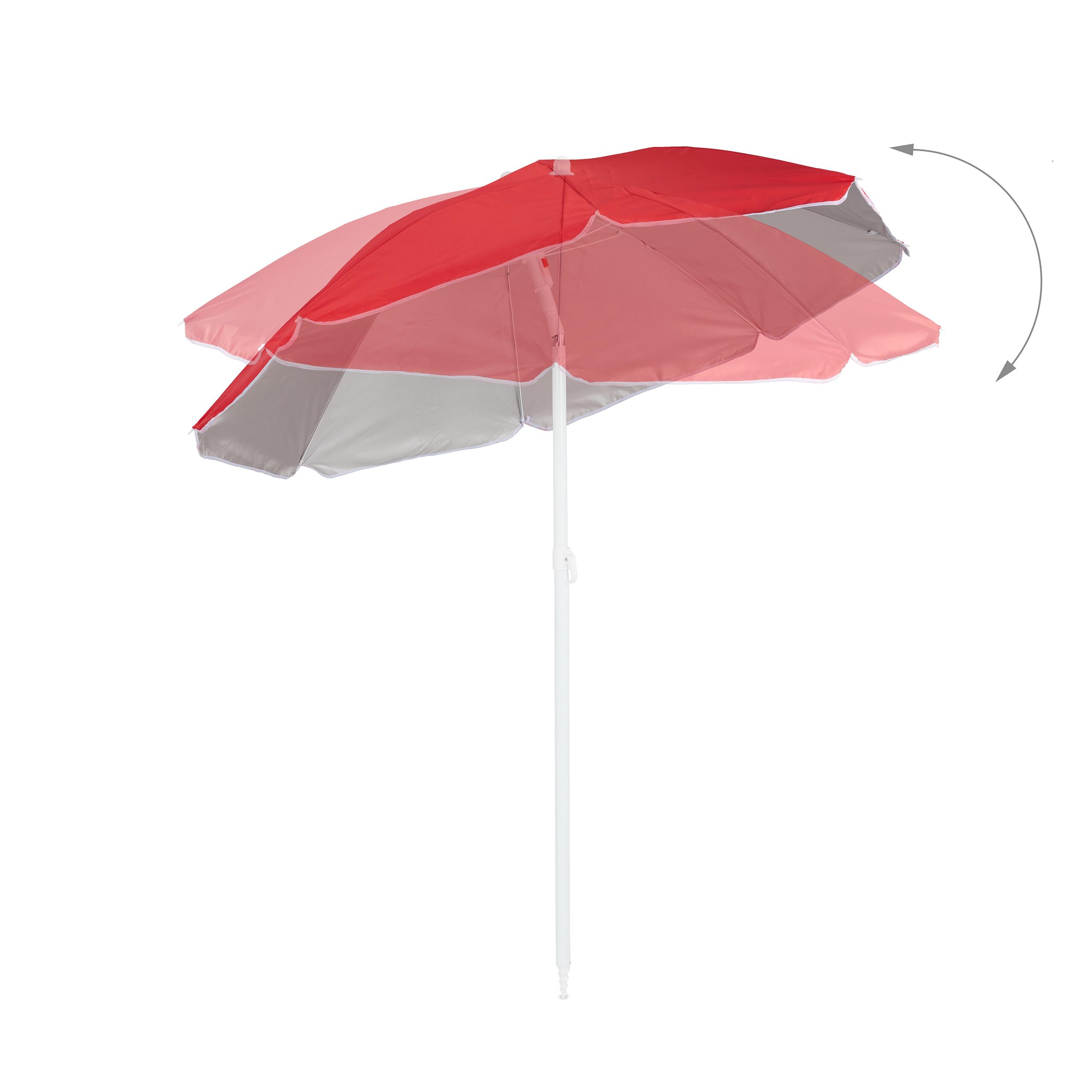 Relaxdays Parasol, diamètre 160 cm, inclinable, Hauteur réglable, Protection UV, Sac de Transport, Plage & Balcon, Rouge