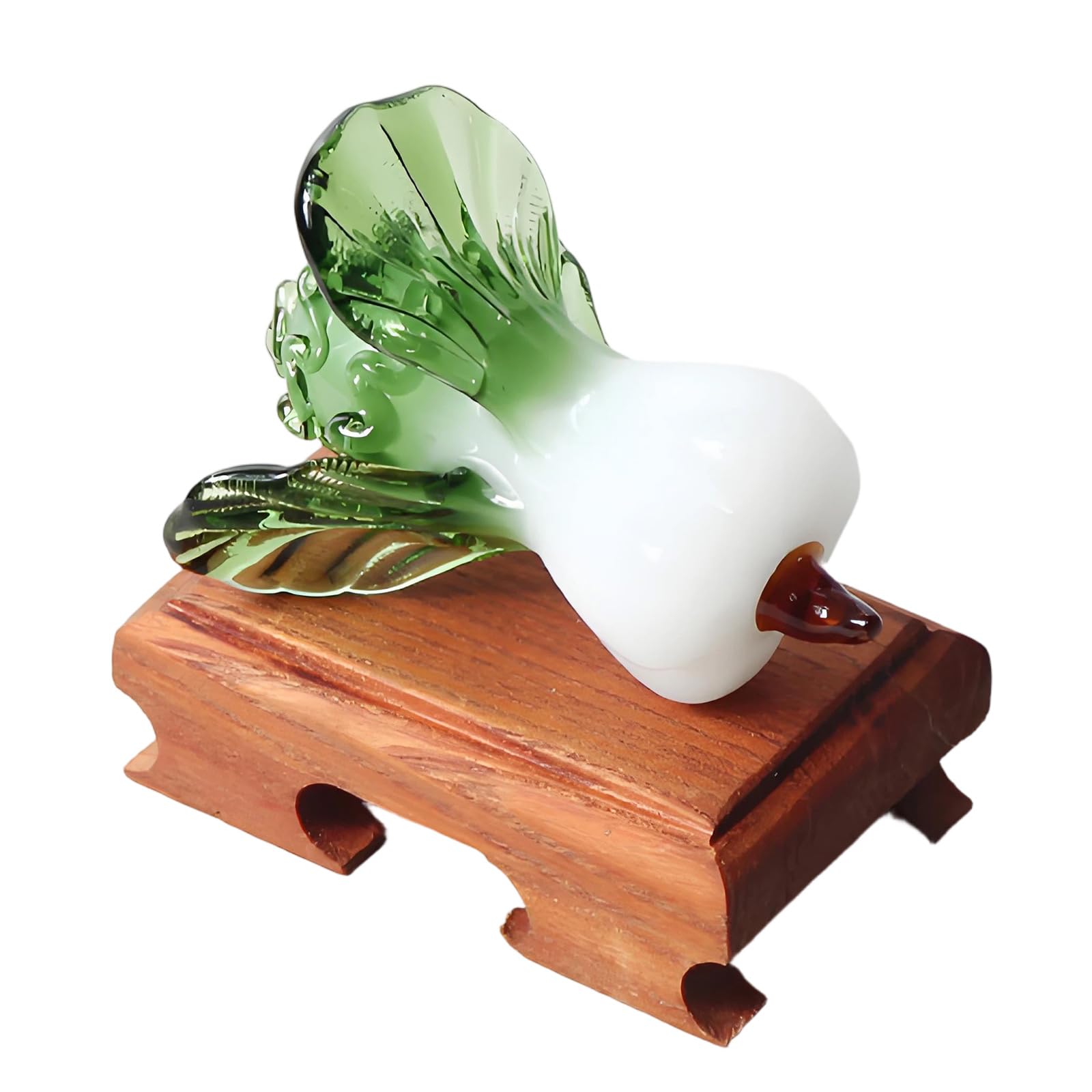 hogtnd Glass Chinese Cabbage Statue, Fengshui Decoration, Housewarming Gift for Celebrations, Holidays, Bring Good Luck Glass Chinese Cabbage Ornament