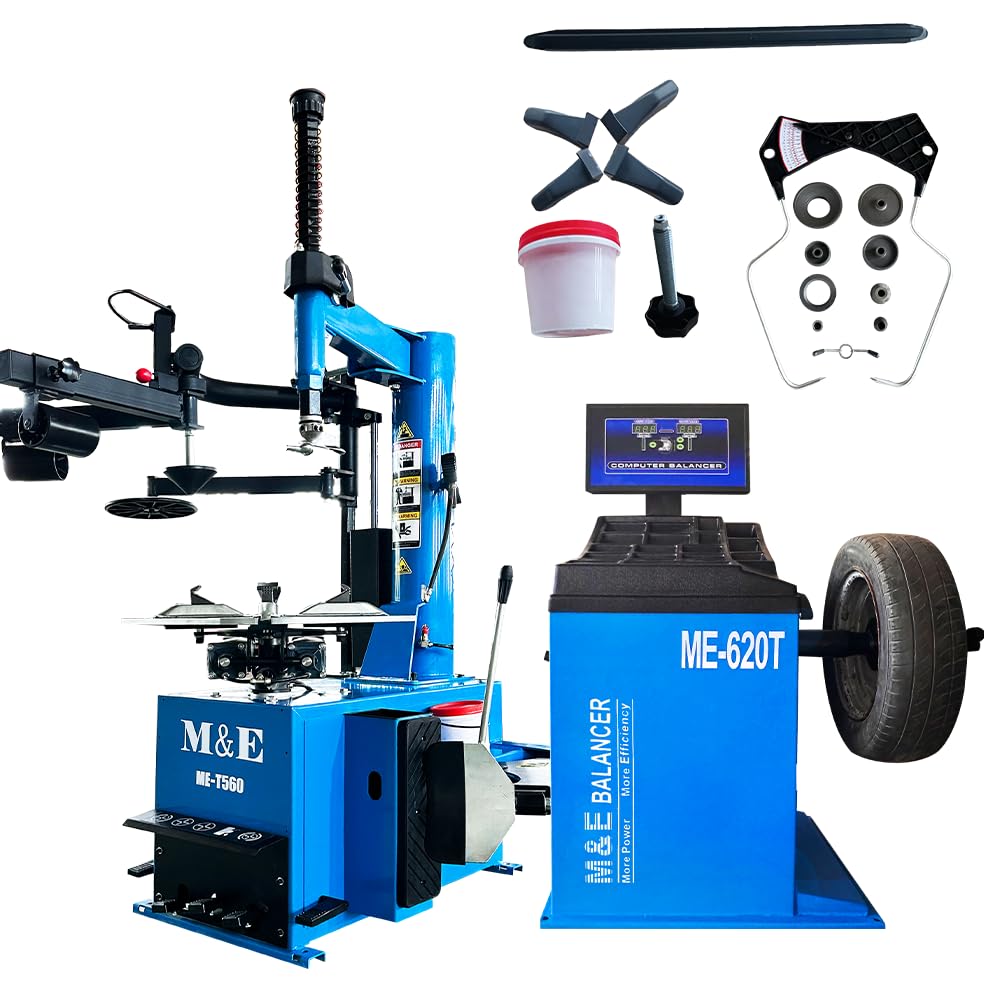 Motool Technology 2.0HP Tire Changer Machine with Bead Blaster Wheel Blancer Machine Tire Changer Wheel Changers Tire Machine (ME-T560+B620)