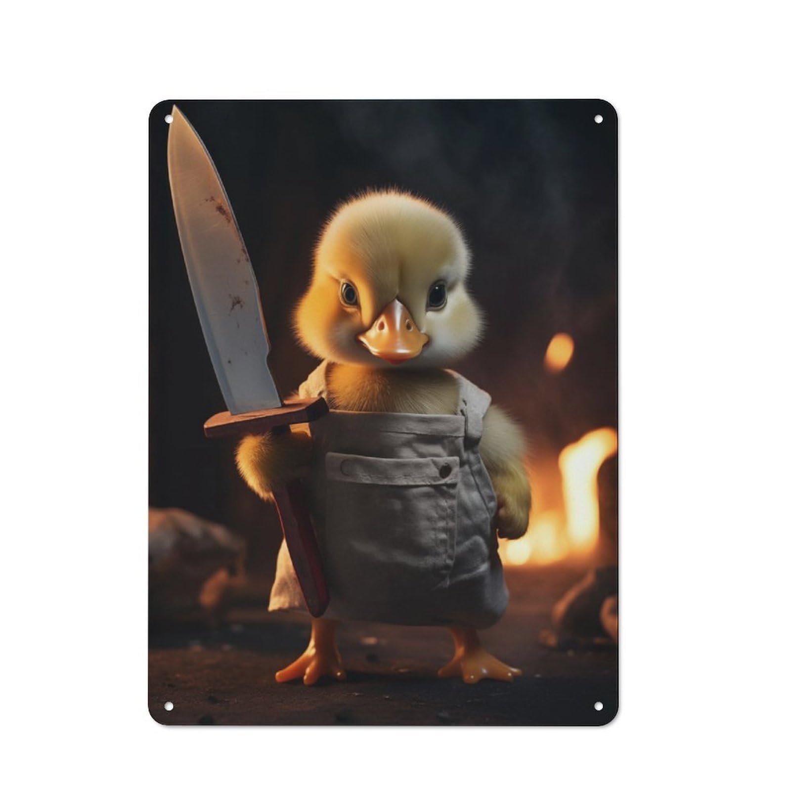 Junmoney Funny Butcher Killer Duck Metal Gift Sign 40X30cm, Decorative Room Wall Plaque For Bedroom, Kitchen, Office Or Living Room