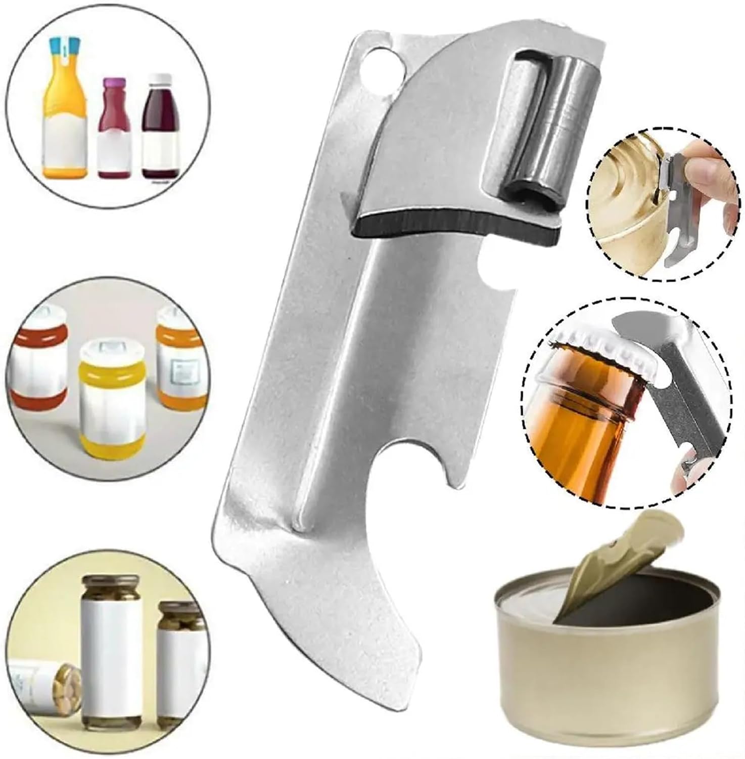 1pc Can Opener Adjustable Steel Non-Slip Manual Bottle Bottle Gadgets Gadget Kitchen Tool Jar Opener Lid Professional O3R6