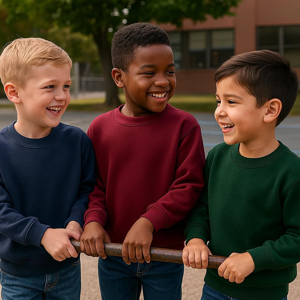 ClassExceed Boys’ School Sweatshirt | Cotton-Blend Fleece Pullover for Uniform & Casual Wear | School Crewneck Sweatshirt