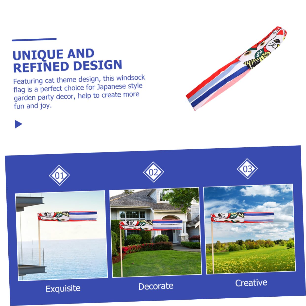 TOYANDONA 5 Stück Garten Windsock Outdoor Hängen Saisonal Veranda Dekorationen Japanisches Katzendekor Outdoor- Säulenwindsack Windsäcke Draußen Katzenschmuck Im Freien