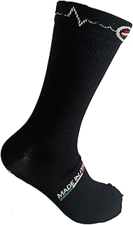 Calze a Compressione Graduata Nero Uomo Donna Unisex Ciclismo Bike Da Recupero Professionale Sportiva Comfort Resistente Miglioramento circolazione Made in Italy