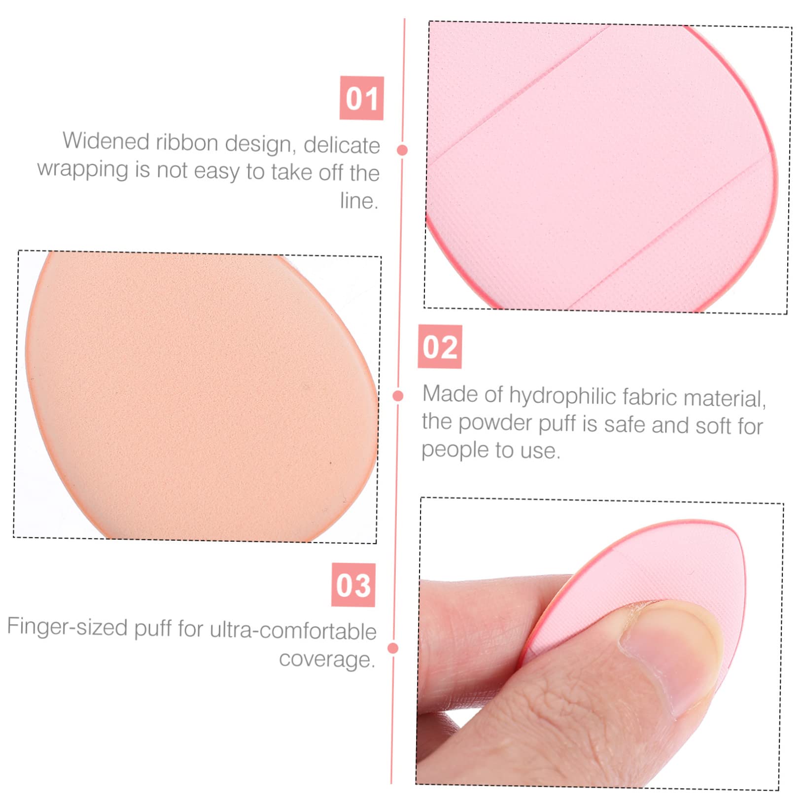 FRCOLOR 60pezzi Mini Spugne Per Trucco Puff Per Polvere Fissante Applicatore Per Viso Con Manico Per Uso Secco e Facile Trasporto