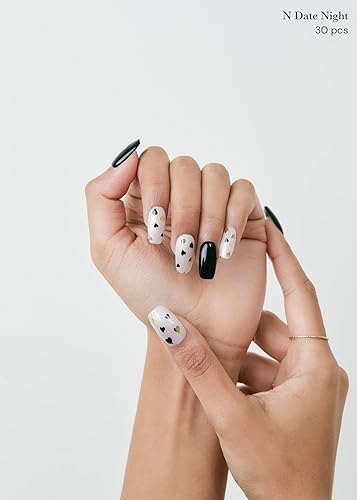 Miniatura 5 de ohora Tiras de uñas de gel semicuradas (N Date Night), rango de tamaño extendido, funciona con cualquier lámpara de uñas, calidad de salón, larga