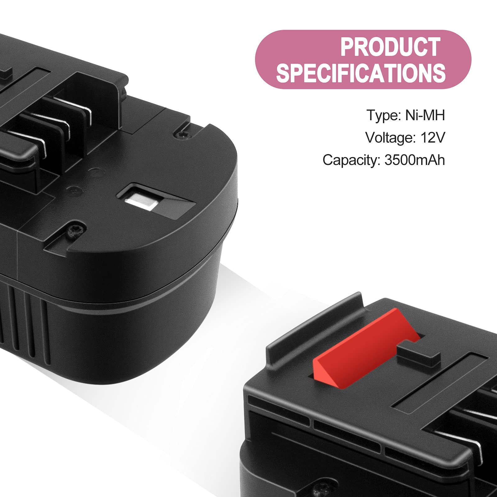 Batteria 12V 4.0Ah Per Black+Decker - Ricambio Compatibile Con Modelli A12, HPB12, Ecc.