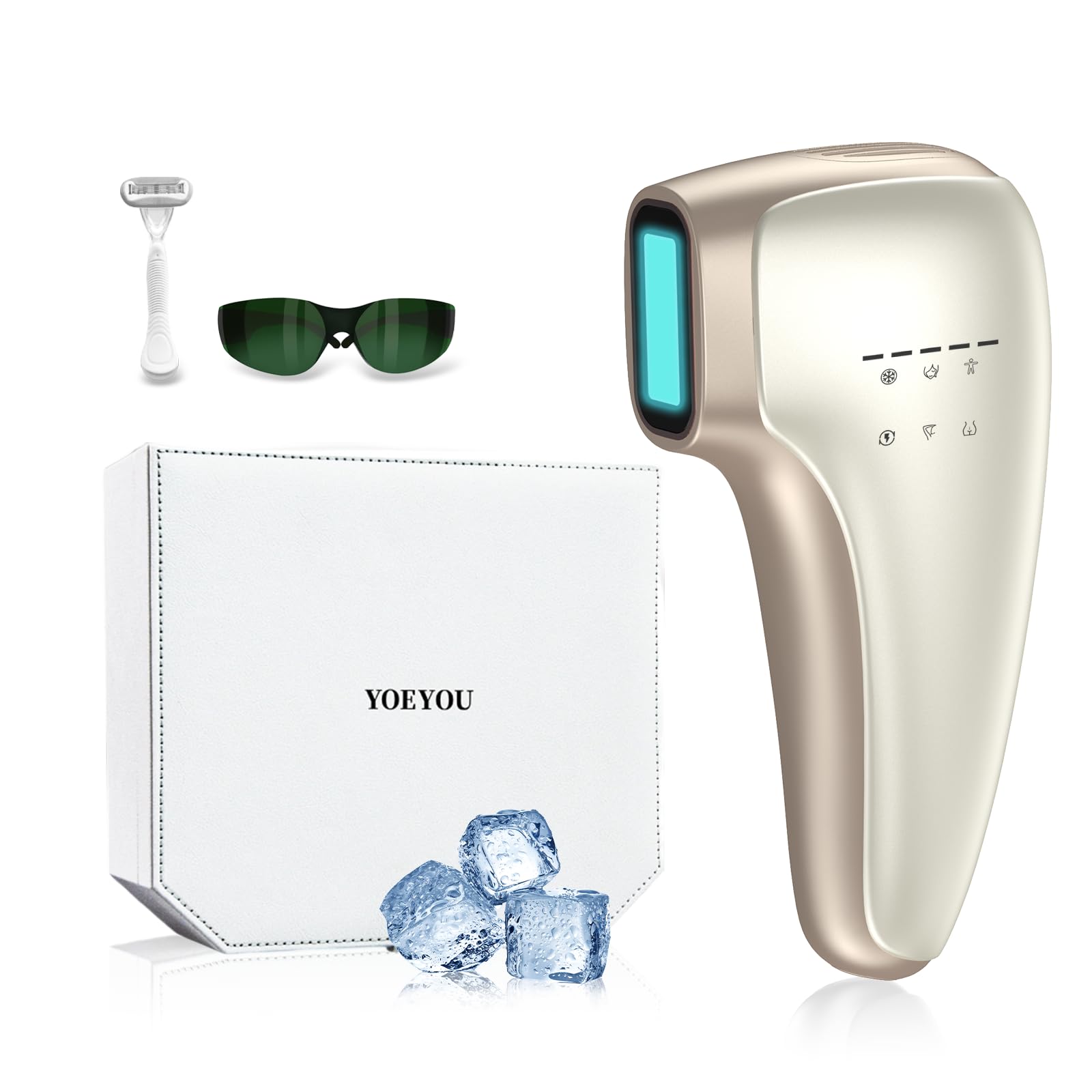 Painless IPL Laser Hair Removal for Women Men 39 F Sapphire Ice Cooling Technology At-Home Laser Hair Removal