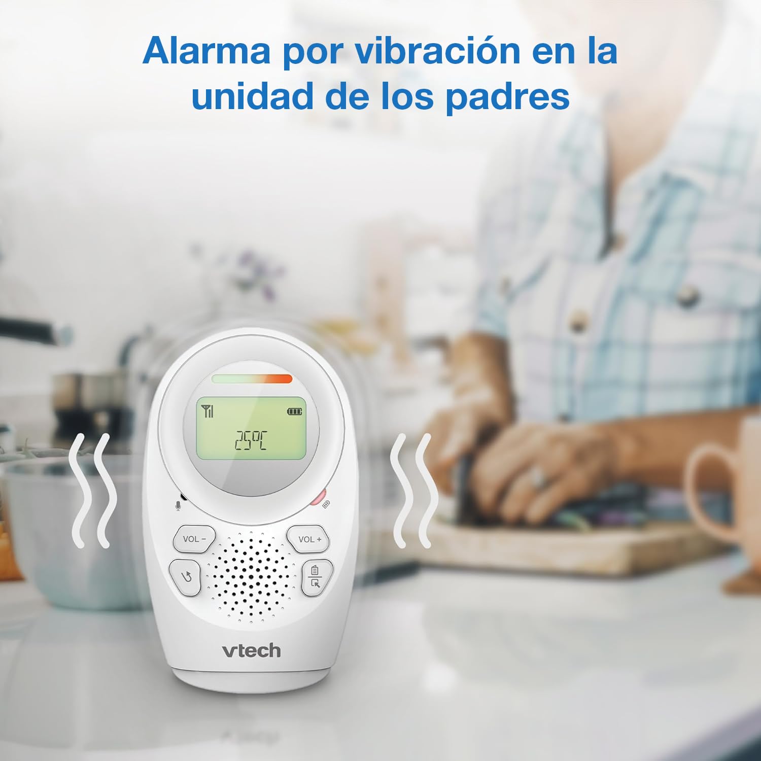 VTech Baby Monitor Digital para bebé: tecnología DECT, función de intercomunicador, indicador de Nivel de Ruido, Sensor de Temperatura, luz Nocturna con Cielo Estrellado y Mucho más,DM1212