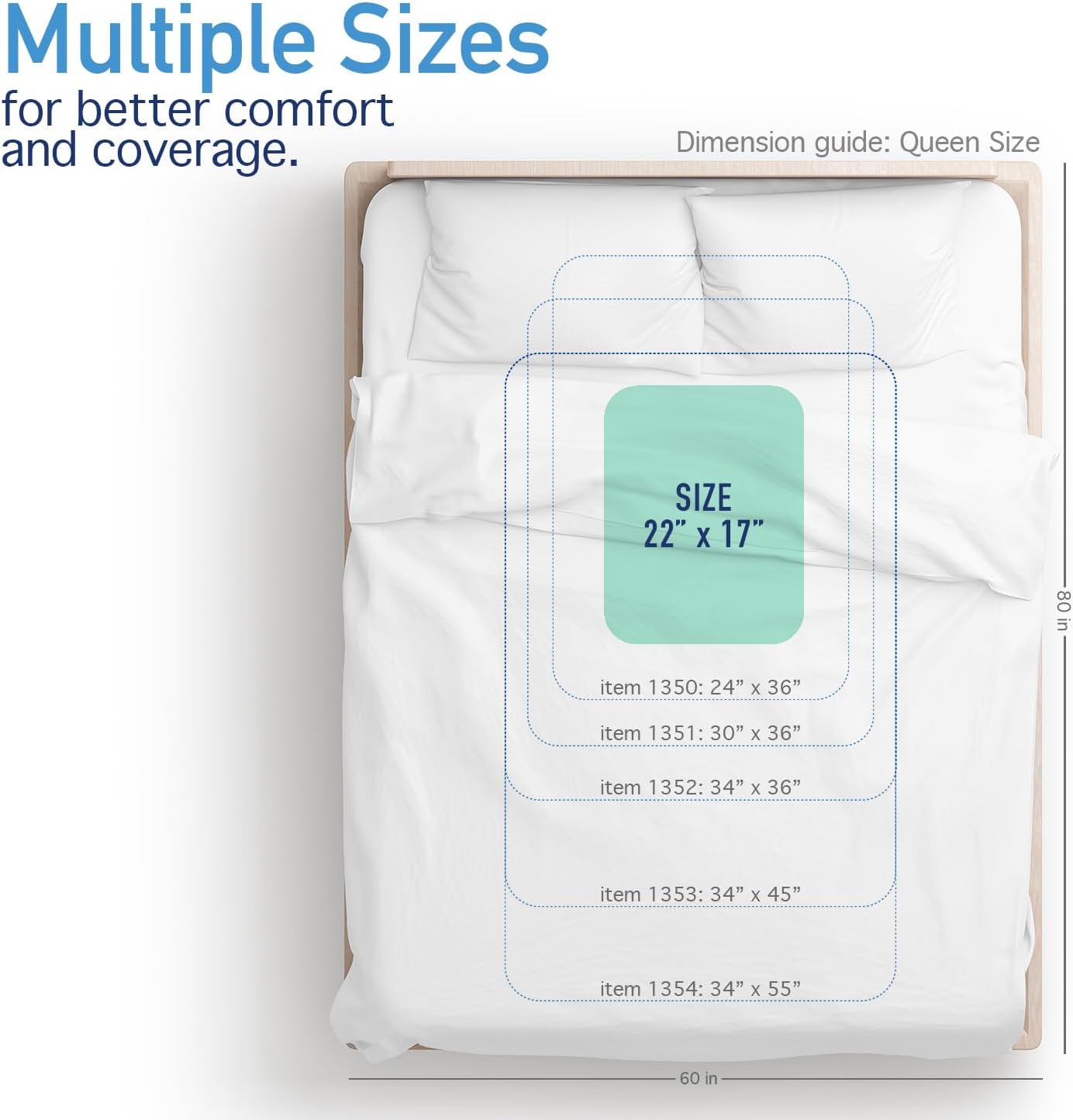 Dynarex Incontinence Bed Pads - Reusable & Washable Waterproof Pee Pads for Kids, Adults, Elderly - 1 Bag of 3 Pads - 17" x 22", Green