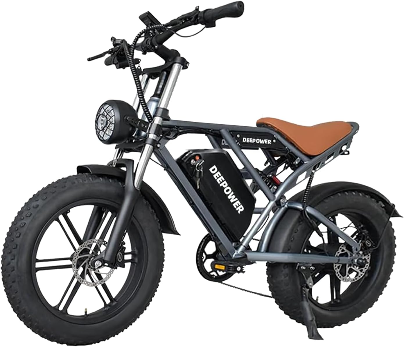 DEEPOWER elcykel med tykke dæk og dobbelt affjedring