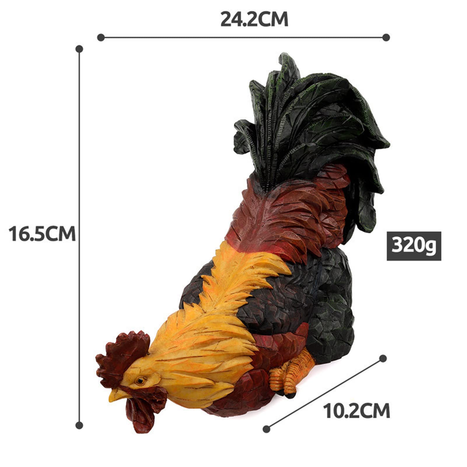Garten Hahn Figur Simulierter Hühnchen Kunstharz Handwerk Sammler Tierfiguren Deko für Draußen Garten Miniaturen Skulpturen & Statuen Schmuckstück,Gelb