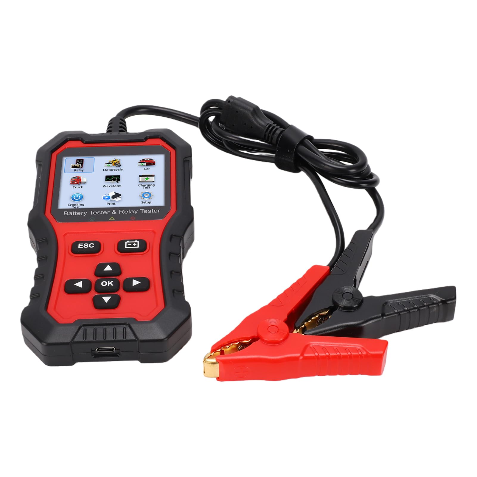 AMONIDA 6V 12V 24V Probador de Batería, Análisis del de Arranque y Carga