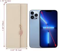 Vista 12 de UTO - Cartera pequeña RFID de piel sintética con dije de hoja, cierre de cremallera y tarjetero.