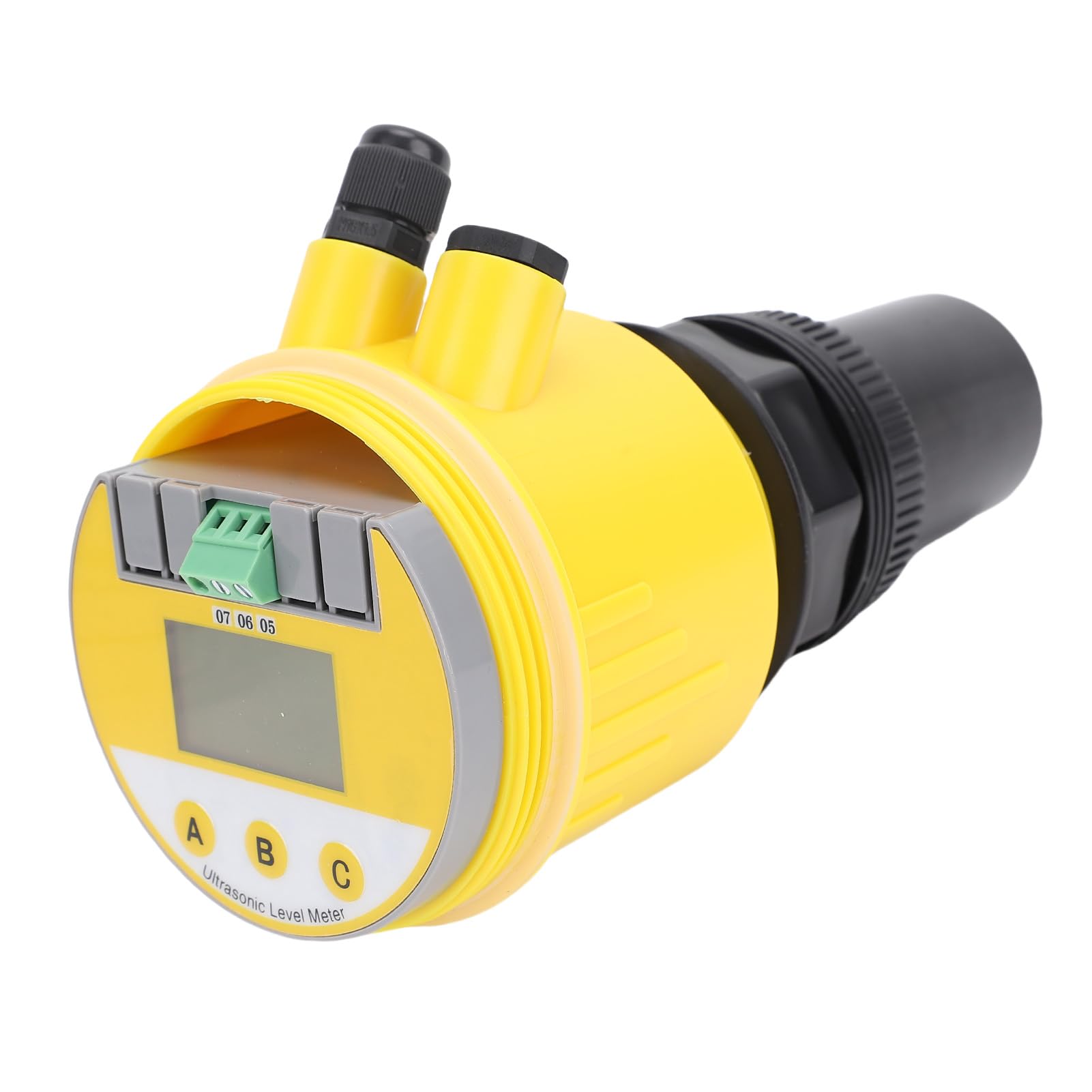 FILFEEL Miernik 0–10 M Wyświetlacz LCD 24 V DC z Wyjściem 4–20 MA IP65 do Wytwarzania Energii Ścieki Górnicze Żółty