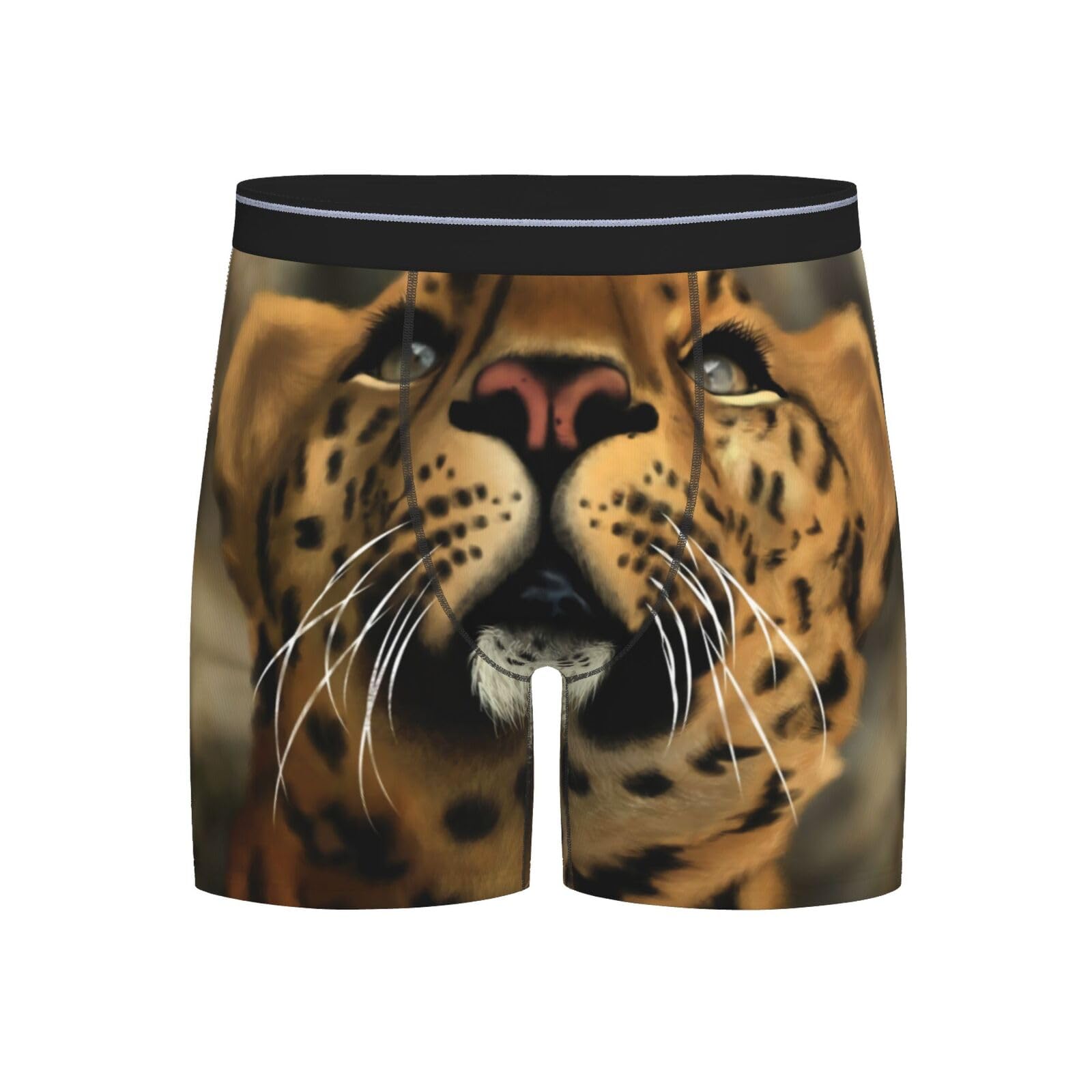Aseelo Men's Tiger Boxer Shorts Long Leg Boxer Briefs Comfortable Stretch Underwear Trunks M