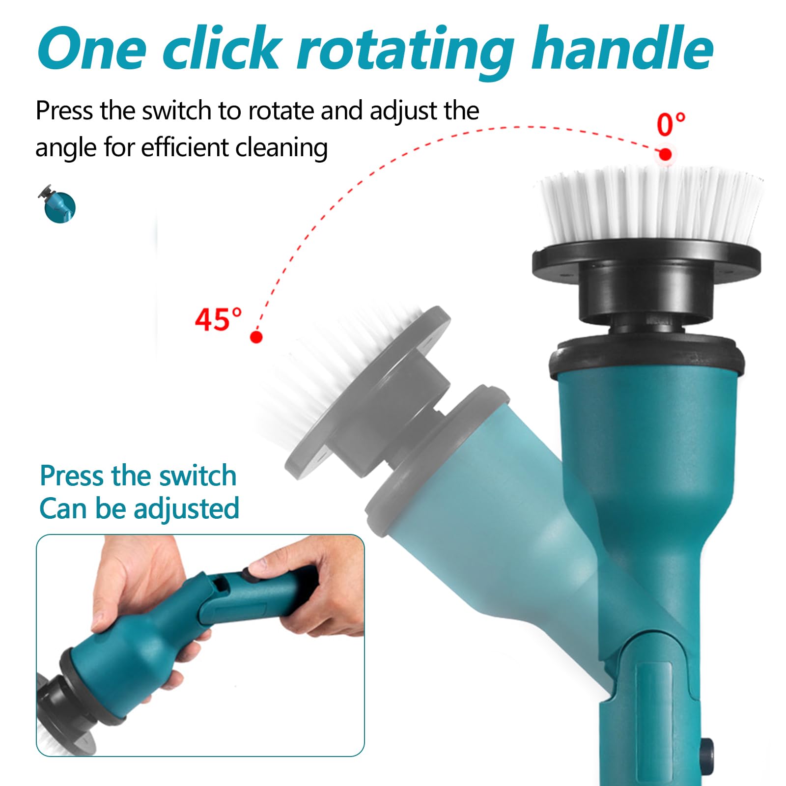 Brosse De Nettoyage électrique, épurateur à Batterie pour Batterie pour Makita 18V Comprenant 8 Têtes Brosse Nettoyage Brosse Nettoyage Extensible 63 à 125 Cm Equipée d'une Rallonge 2 Niveaux Vitesse