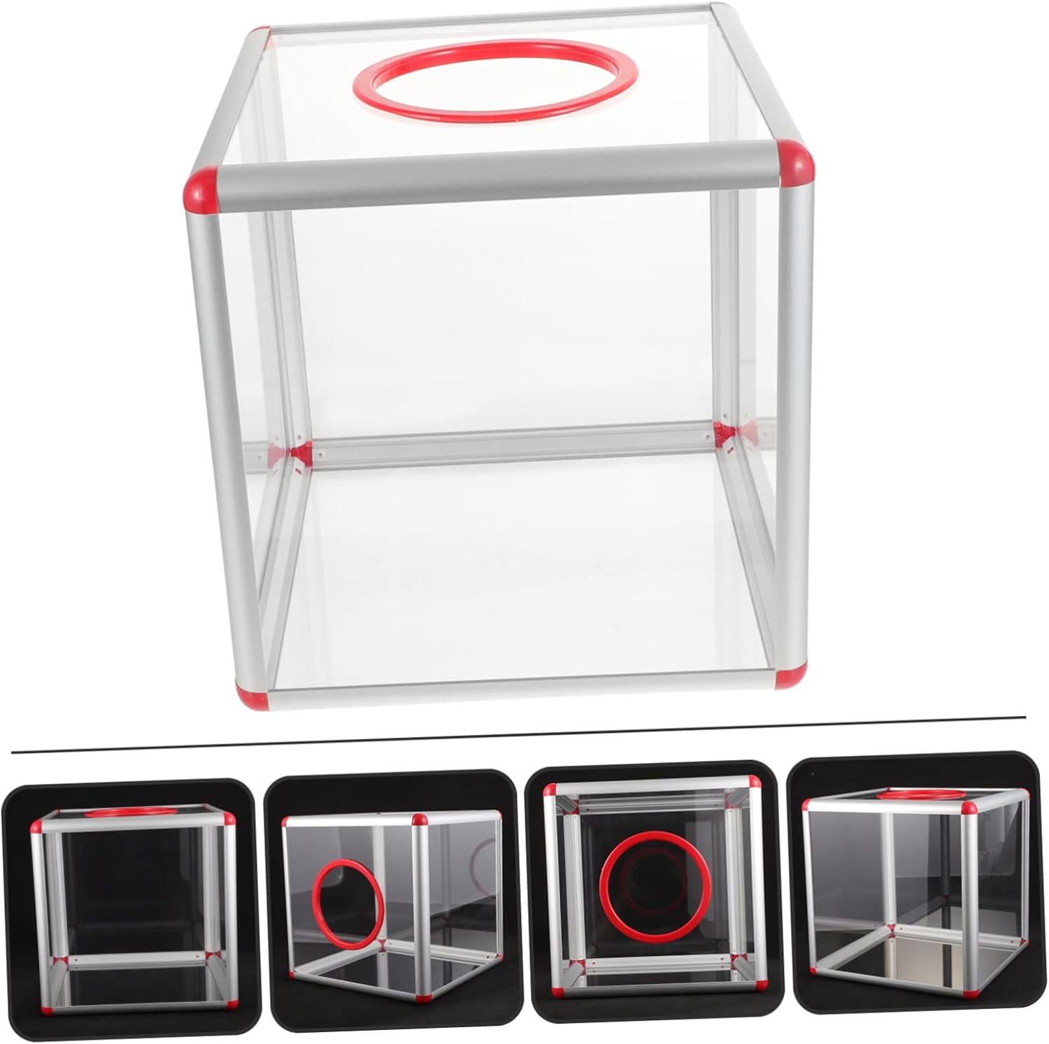 Gatuida Transparent Acrylic Raffle Box with Slot Multi Functional Donation Money Case for Voting Charity Office Events Scratch Resistant Ballot Ticket Container