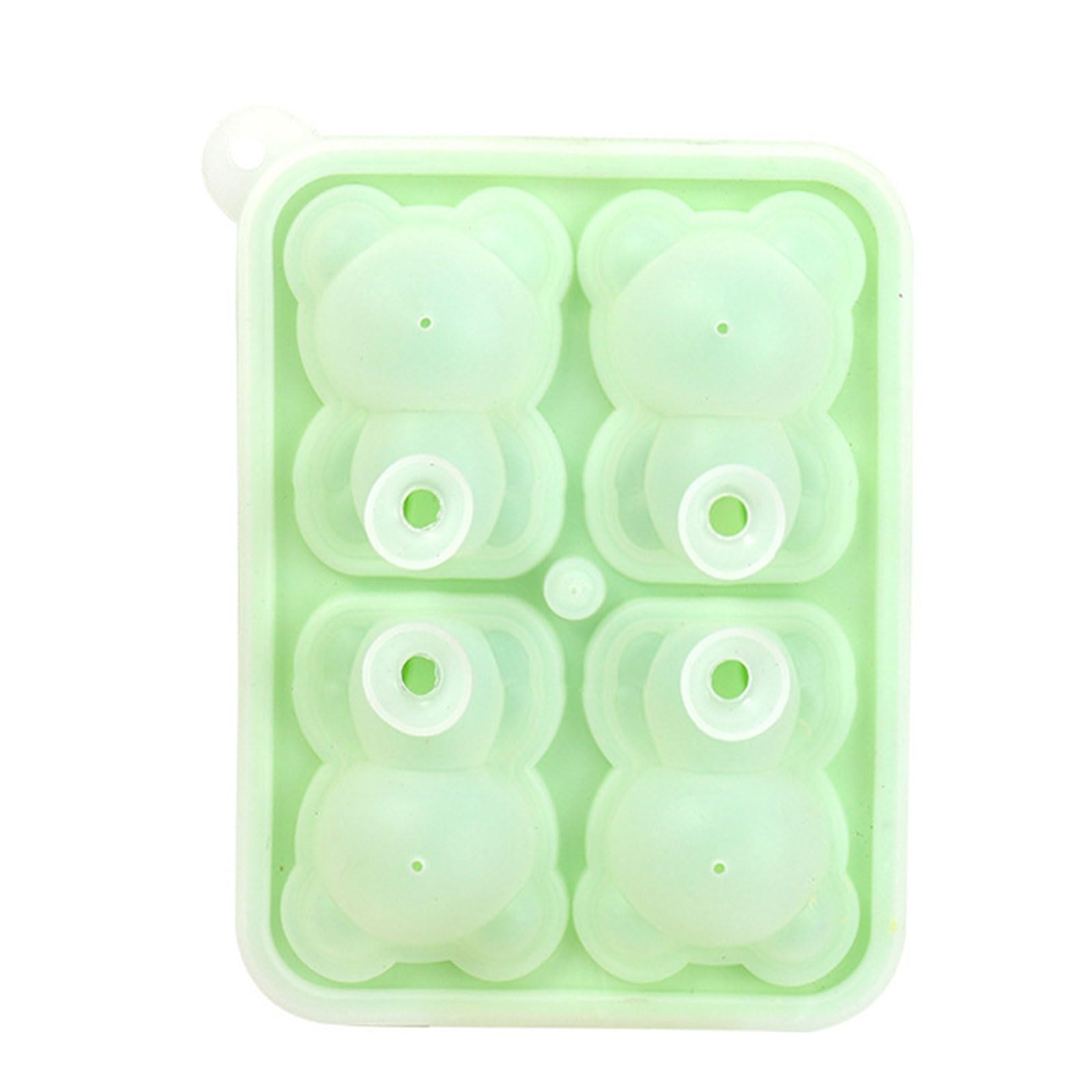 Buxuaaaa Green Of 2 Tray Molds Bear Shape Maker Silicone Tray Molds Suitable For Beverages Silicone
