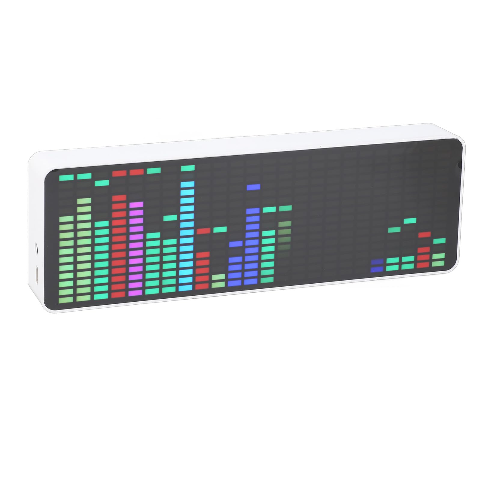LED Music Spectrum Display, 384 RGB Colorful Audio Spectrum Analyzer Display, 1624 Segment Rhythm Light Level Voice Sensor, Clock