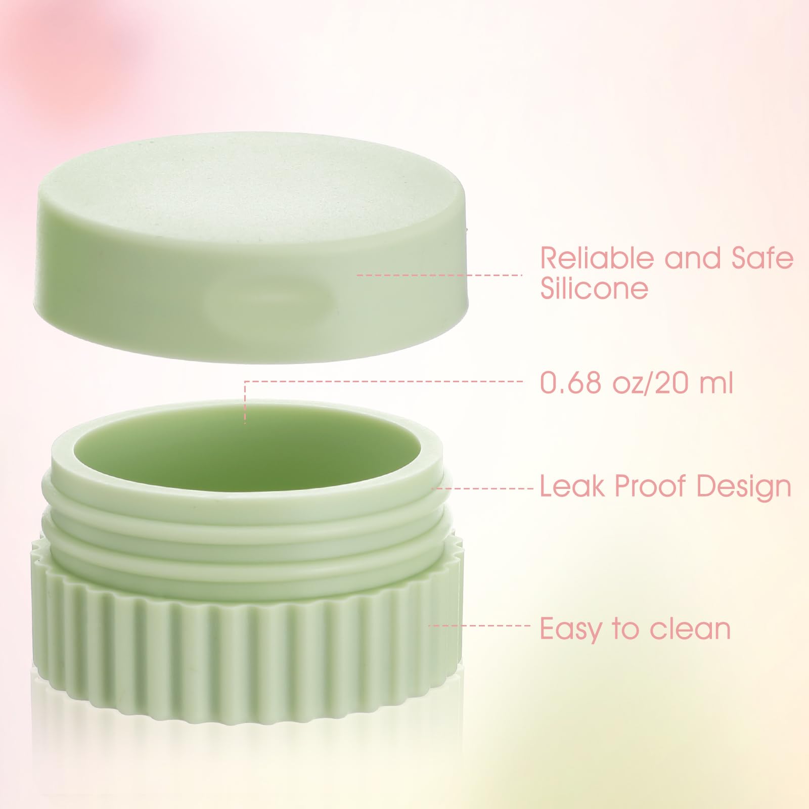 Lot de 4 boîtes cosmétiques rechargeables - 20 ml - En silicone - Pour articles de toilette - Anti-fuite - Avec couvercle - Pour le corps, la crème pour les mains, la lotion, les cosmétiques