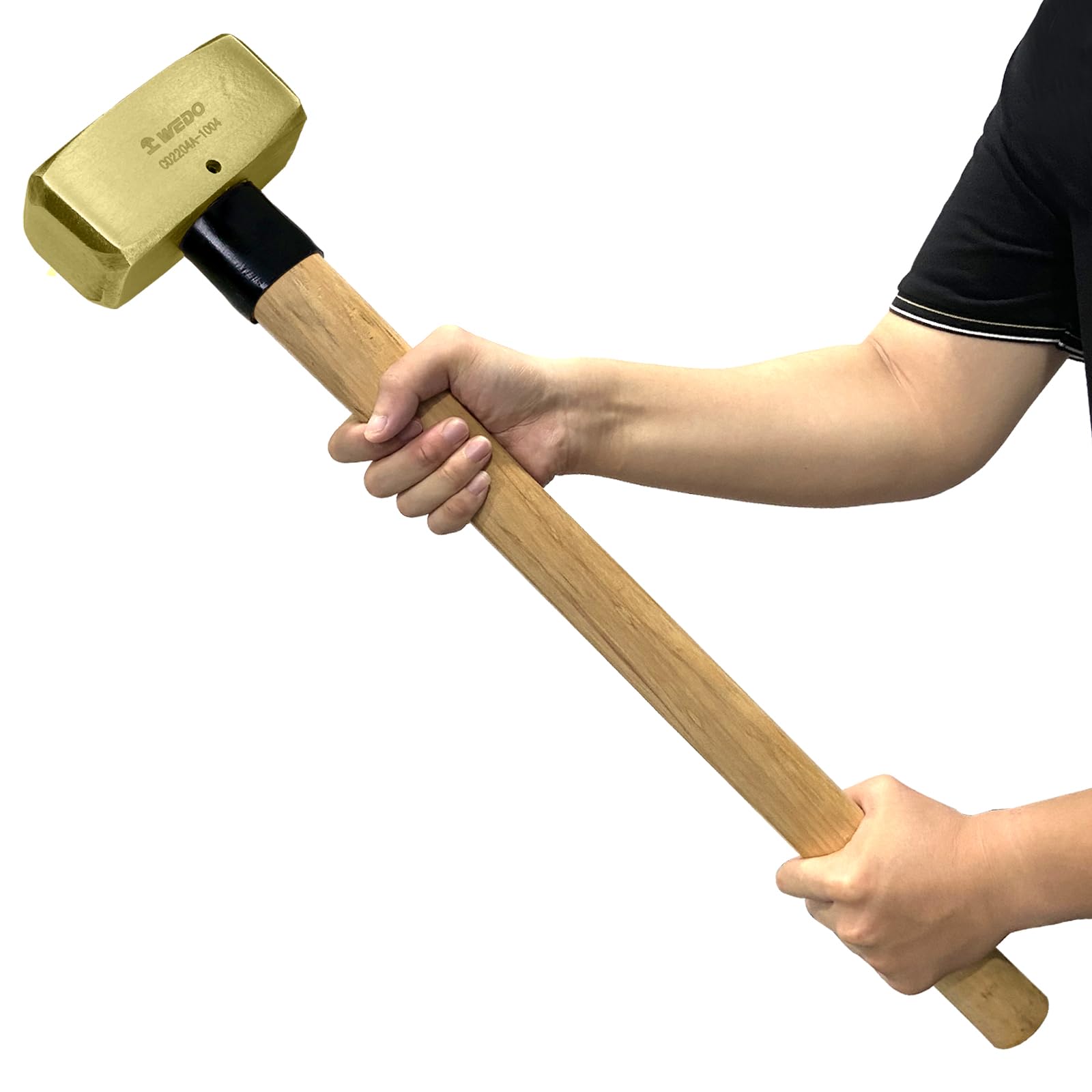 WEDO Brass Sledgehammer 8lb(3600g), Club Hammer with Wooden Handle, Die-Forged, Corrosion Resistant, DIN Standard, Length 27"(700mm) — image 1