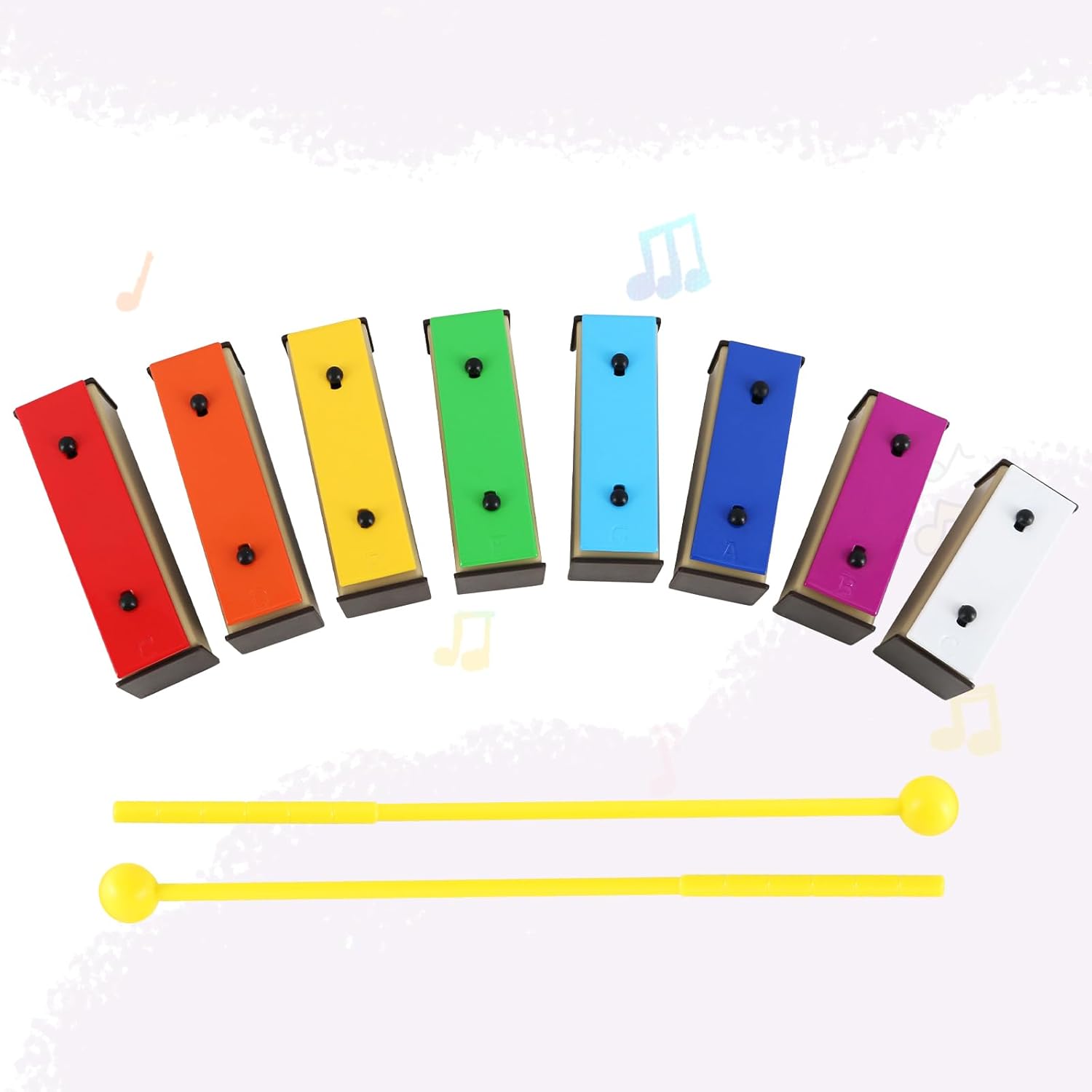 EASTROCK 8 Notes Xylophone with Green Case Glockenspiel Metal Keys 8 Notes Colorful Resonator Bells Orff Music Instrument for Percussion Instrument