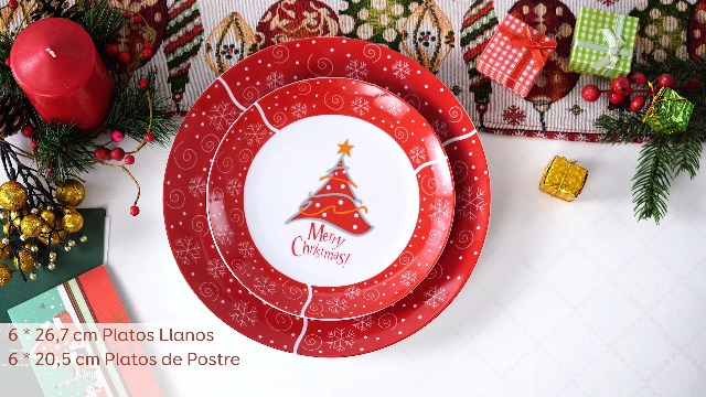 Vajillas Navidad Juego De Vajilla De Porcelana De Porcelana De