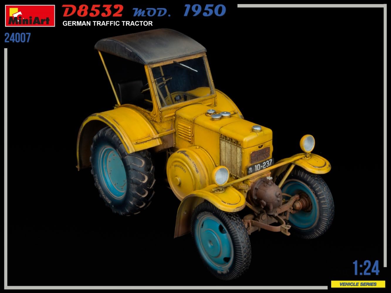 Mini Art 24007 1:24 Tracteur D8532 Mod.1950 - Reproduction fidèle, modèle réduit, kit Plastique, Bricolage, Hobby, Collage, kit modèle, à Assembler, Non Peint