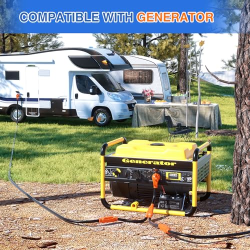 Image of Nilight 30 Amp to 15 Amp RV Y Splitter Adapter Cord 30A Male Plug to Two 15A Female 110V Household Outlet NEMA TT-30P 5-15R Pure Copper STW 10 AWG Cable for RV Camper Generator