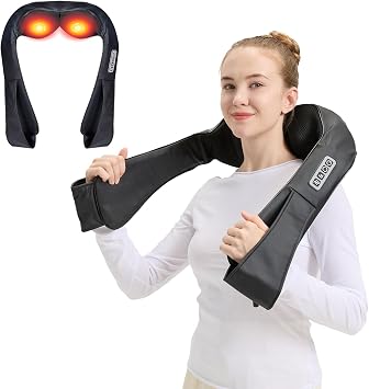 LAOBEN Neck and Shoulder Massager for Shoulder Massage and Neck Massage, Shiatsu Neck Massager with Heat, Shiatsu Back Massager for Office & Home Use, Birthday Gifts for Him Her Parents/Friends