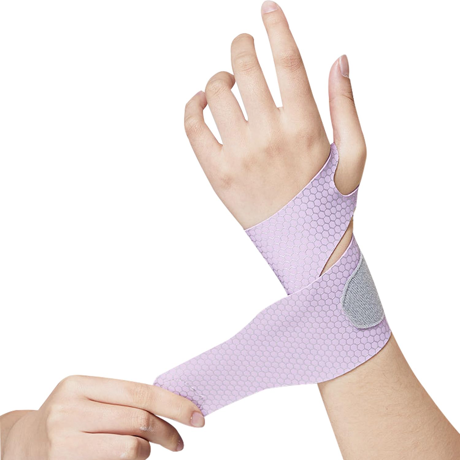 Ultra Thin Wrist Brace Support for Carpal Tunnel, Breathable Wrist Band Adjustable velcro straps for Wrist Wraps, Stabilizer for Tendonitis, Arthrits Pain Relieving Purple 2 Pieces