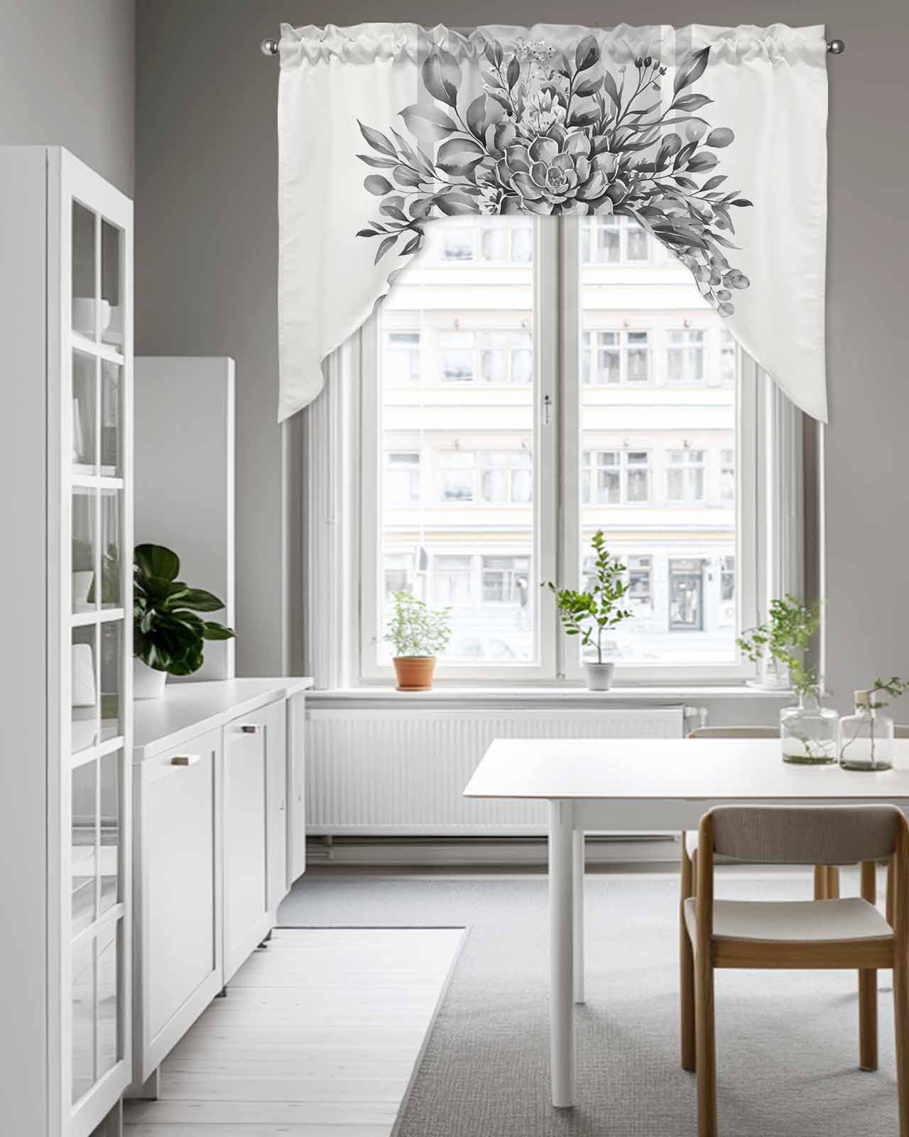 RoomTalks Cortinas De Cocina Bohemias De 36.1 In De Largo A Rayas Francesas Estilo Vintage Chic