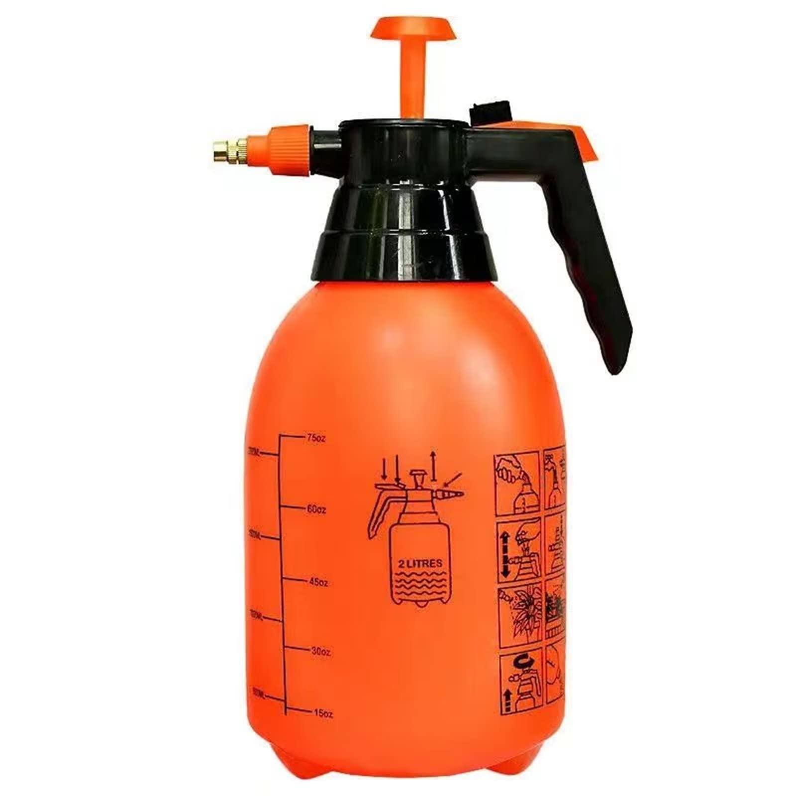 Garden Pump Sprayer, 68 oz Hand Pressure Sprayer with Adjustable Pressure Nozzle Pressure Spray Bottle for Lawn, Garden,Home Cleaning,Car Washing(Orange)