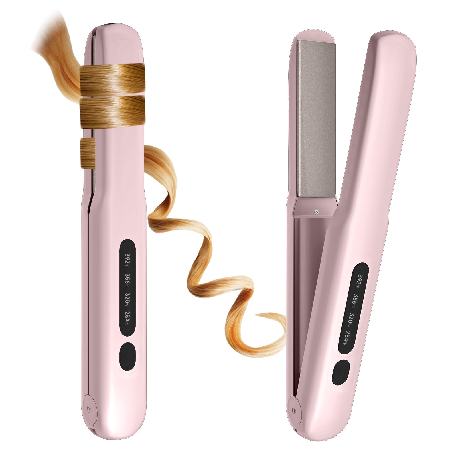 Cordless Hair Straightener, Portable Flat Iron 4 Temperature Options and 20S Fast Heating, Long-Life Battery Ceramic Hair Straightener, Travel Size