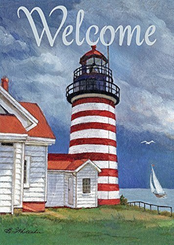 Pride Flag YuSuiG Mini Garden Flag -Lighthouse, Exclusive Artwork by Betty Whiteaker - All-Weather, Fade-Resistant Polyester - 12 w x 18 h
