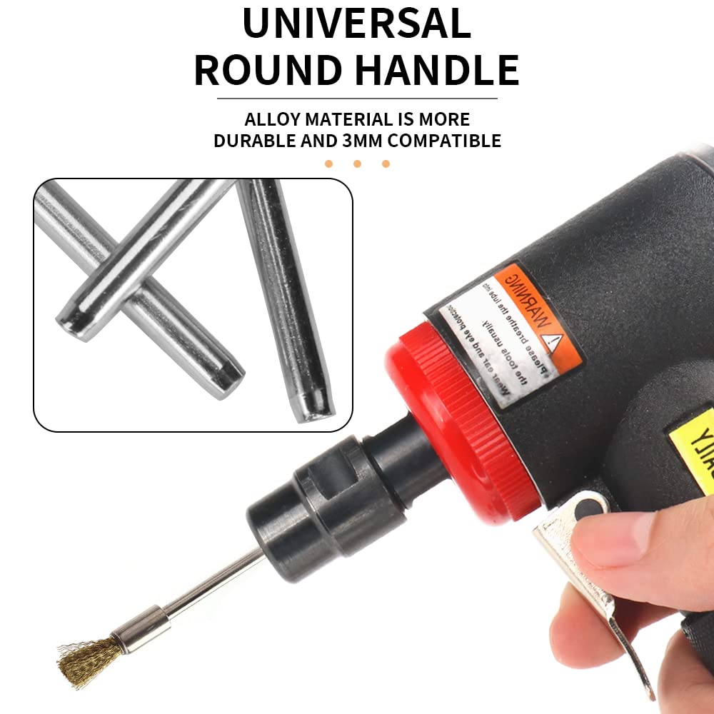 10 cepillos extendidos de alambre de latón puro de 8 mm con vástago de 1/8 pulgadas para herramientas rotativas de pulido y accesorios