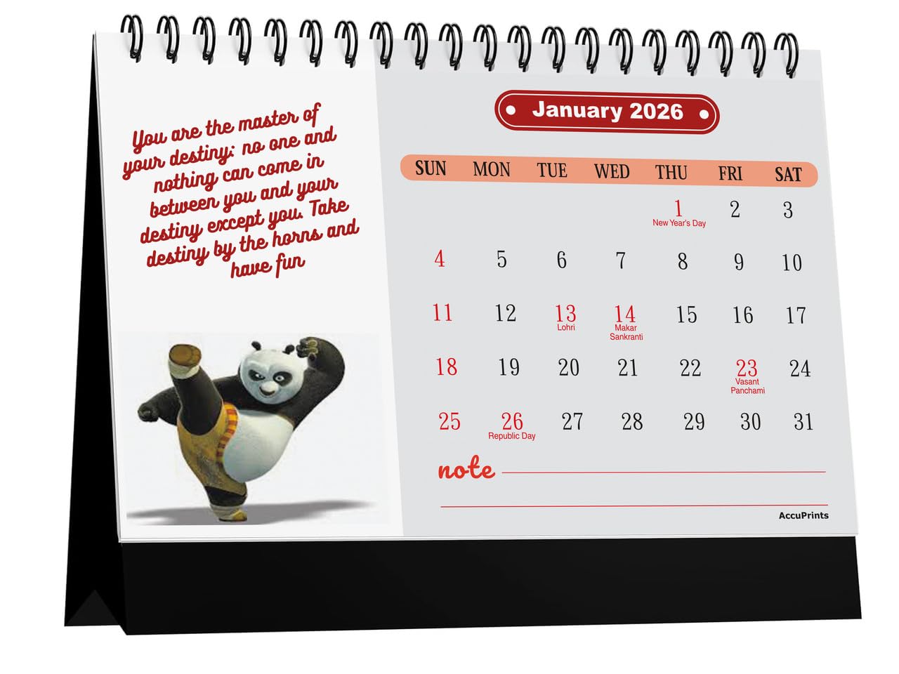 AccuPrints 2025 Desktop Calendar and Planner Having Kung Fu Panda Quotes (8.2 x 5.8 Inches)-image-6
