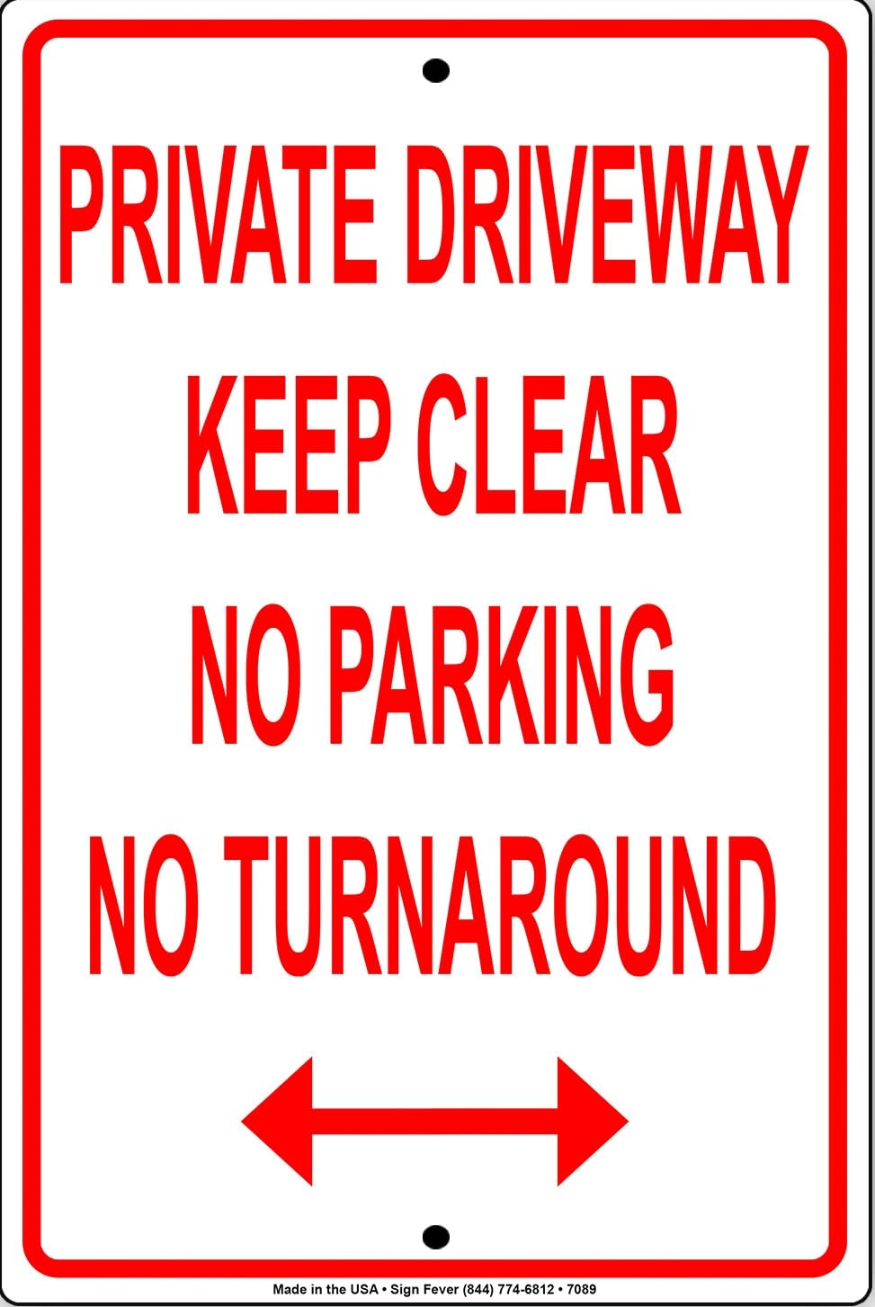 Private Driveway Keep Clear No Parking Novelty Wall Decor Metal Sign