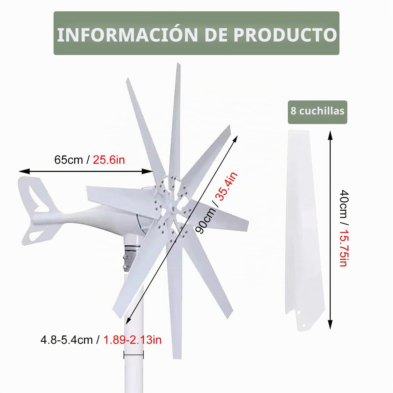 Generador de Turbina Eólica de 14000W, Generador de Molino de Viento de 8 Aspas, Generador de Imán Permanente de CA Trifásico, Generador de Turbina Pequeña para El Hogar,220V