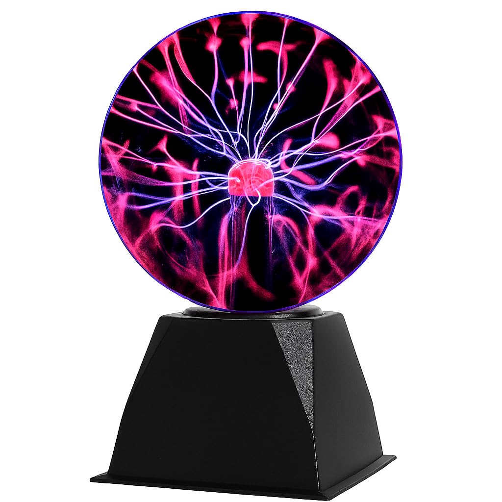 Fitto 6 Inch Magic Plasma Ball Lamp - Sound Sensitive, Interactive Plasma Globe for Kids & Adults - Educational, Touch Activated Lightning Ball, Perfect for Home Décor, Science Projects, and Parties