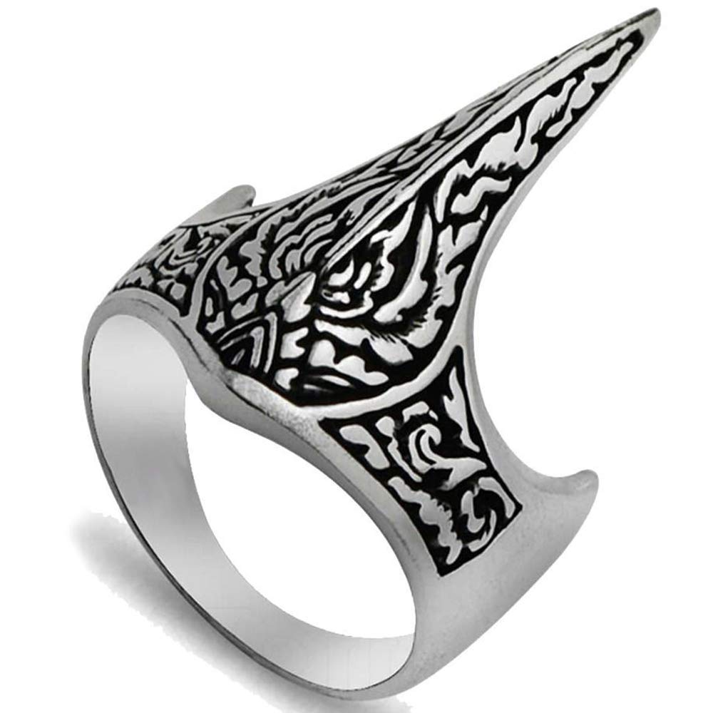 Solid 925 Sterling Silver Turkish Ottoman Archer Thumb Men's Ring