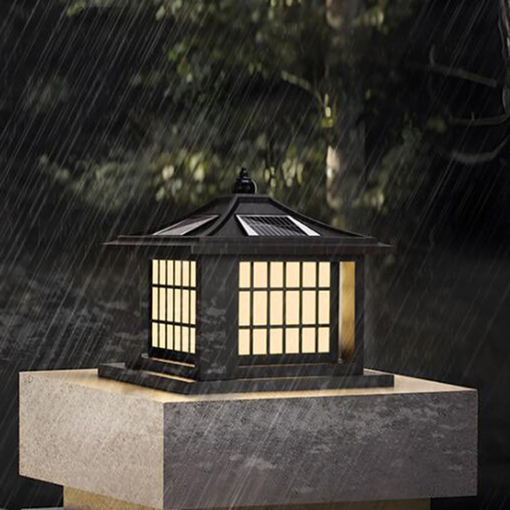 Lampe Solaire Sur Colonne Pour Patio Lampe De Portail De Jardin De Villa Lampe De Poteau Étanche IP54 (1 Unité) Lampe D'extérieur Pour Quai De Ferme Pour Cour, Porche, Rue