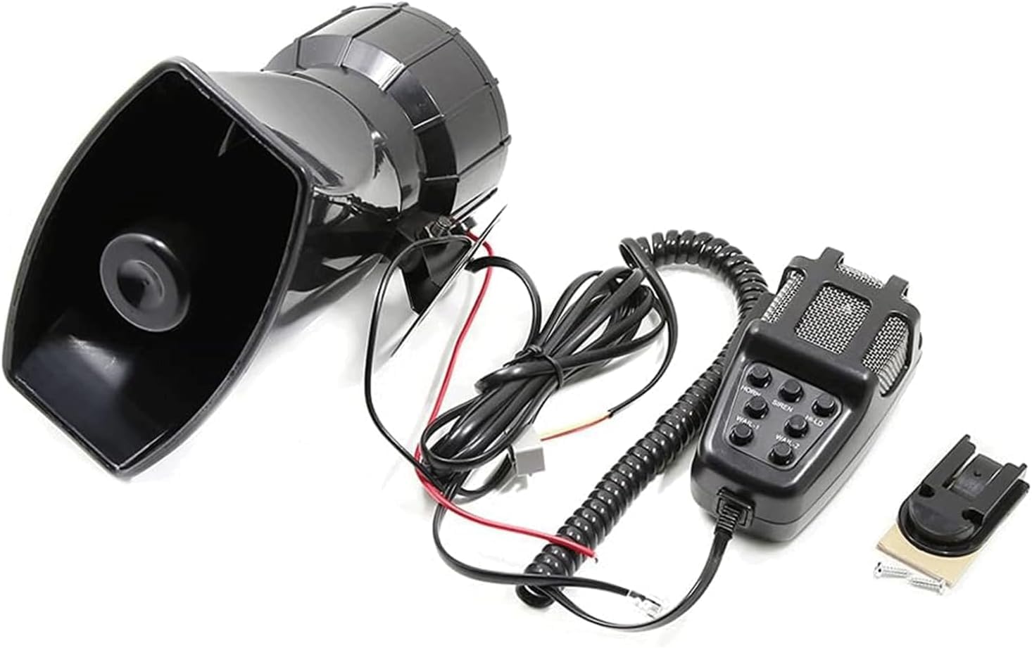 BODHIS Lautsprecher Megafon Handmegafon Megaphone Auto-Notfallsirene, Autoalarmhorn, Lautsprechersystem, Bullhorn-Lautsprecher, Notfallverstärker, 60 W Megaphon