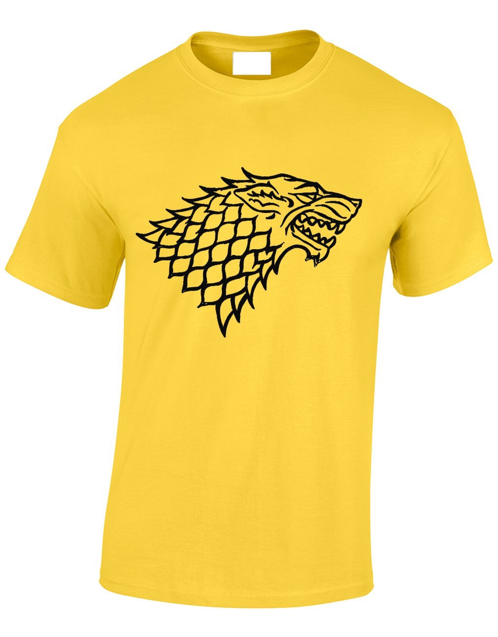 Crown Designs Men's Yellow Direwolf House Of Stark Sigil Fantasy Tv Show Inspired For & Teenagers T-Shirts Tops - /Large