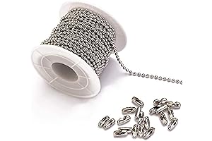 Tiparts 30 Feet Stainless Steel Ball Chains Necklace