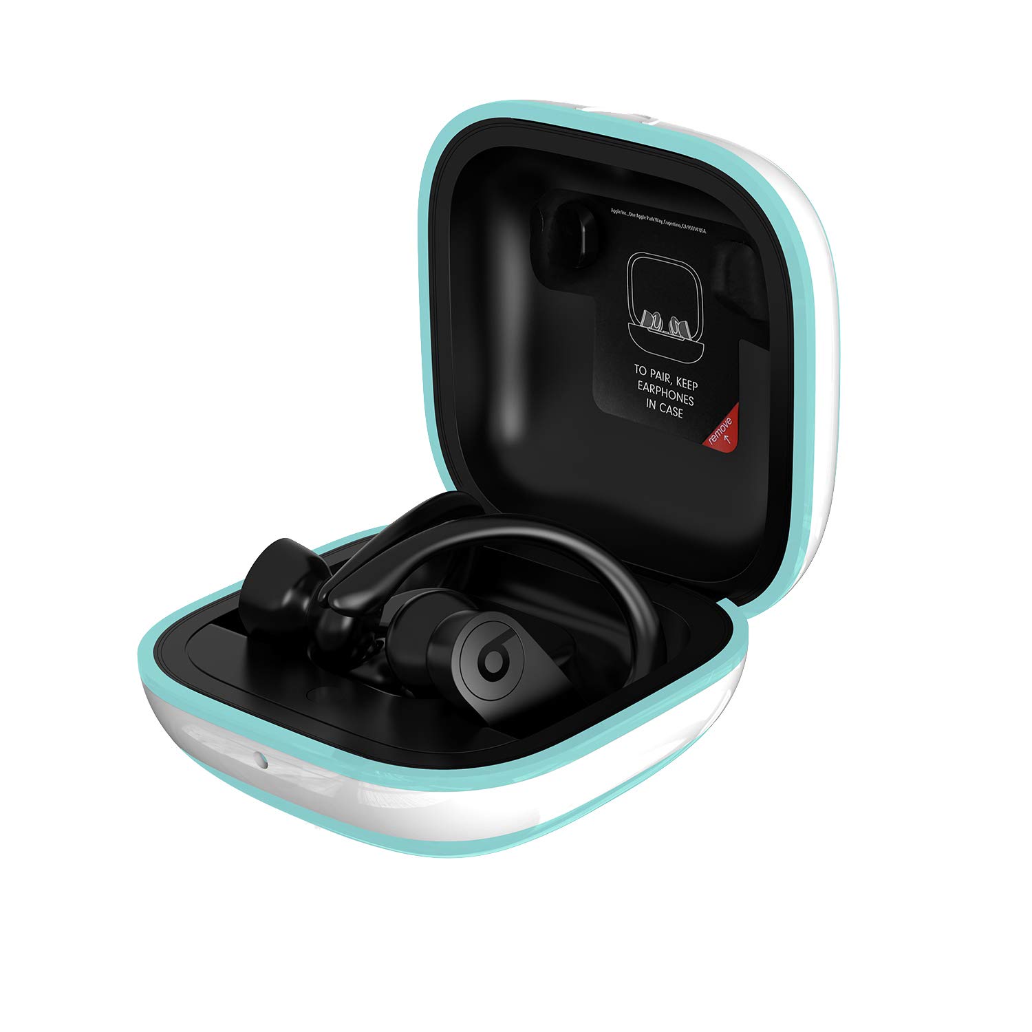 Meiyasy Cover Compatible with Powerbeats Pro Case, Anti-Lost and Shock-Proof Easy-to-Carry Durable Silicone Protective case Skin for Beats Powerbeats Pro 2019 Latest (Mint Green)