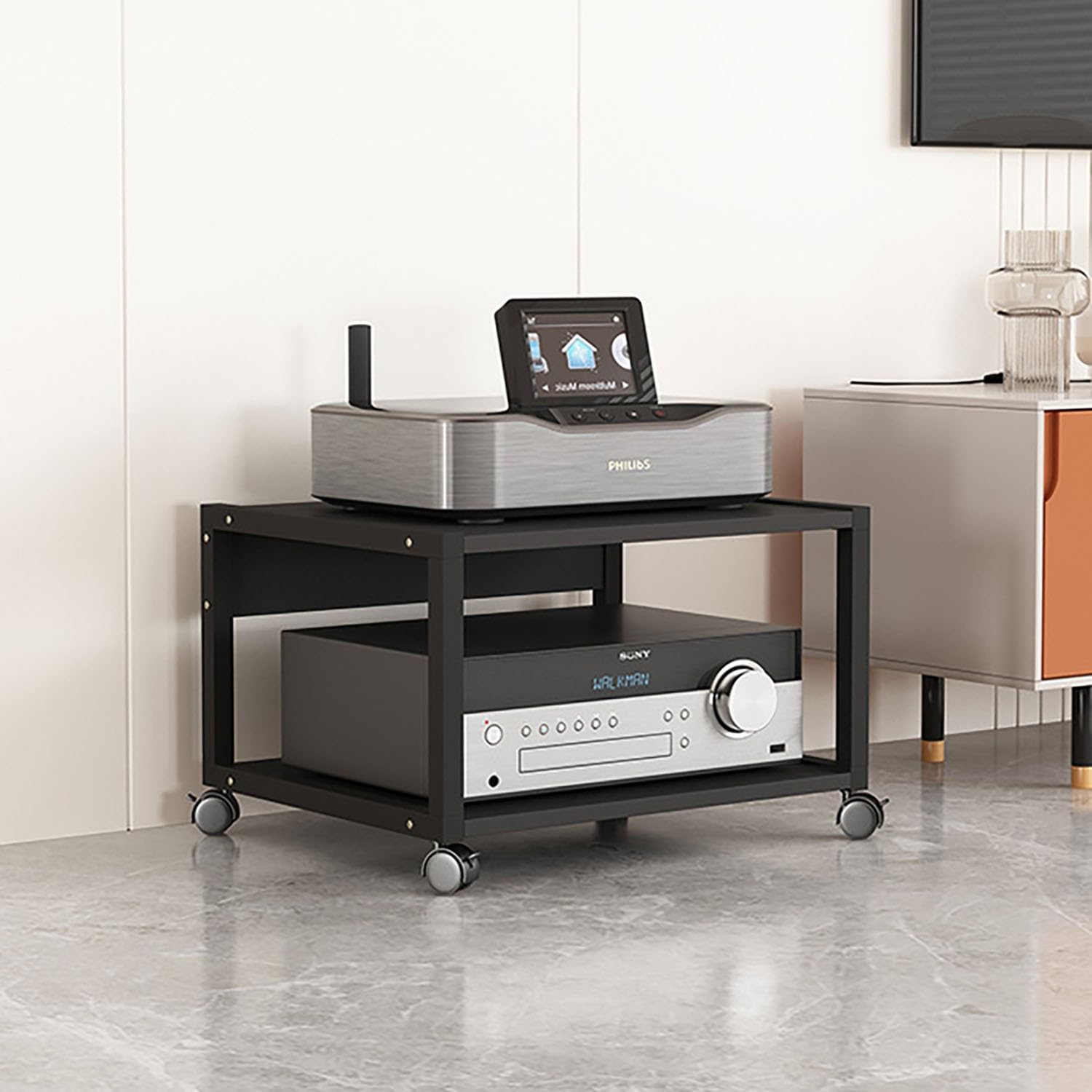 Mueble Equipo HiFi Estéreo Supports, Mueble HiFi Rodante Gabinete De Componentes De Audio Estante Esquinero, Estéreo Gabinete De Audio HiFi De 2/3/4/5 Capas, Para Dispositivos De Audio HiFi(H35cm/13.7
