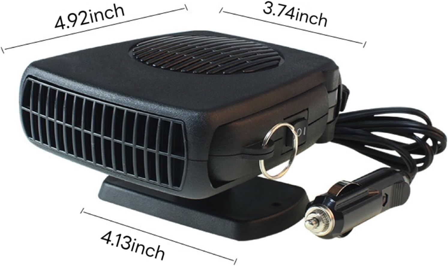 Portable 12v Heater, 200W Fast Heating Fan, Plug into Cigarette Lighter 360 Degree Rotation for Car Windshield, Defroster Defogger Car Heater